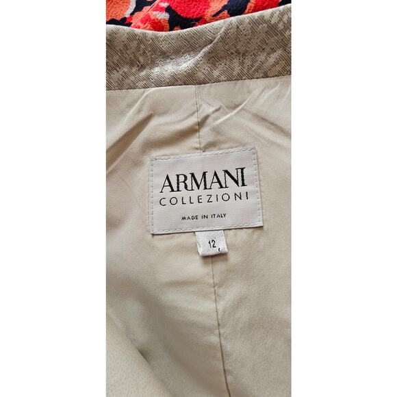Armani Collezioni Women Shimmery Button Front Office Blazer Jacket Sz 12 Silver - Picture 7 of 9